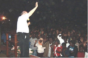 Tony leads hundreds to Christ in crusade.